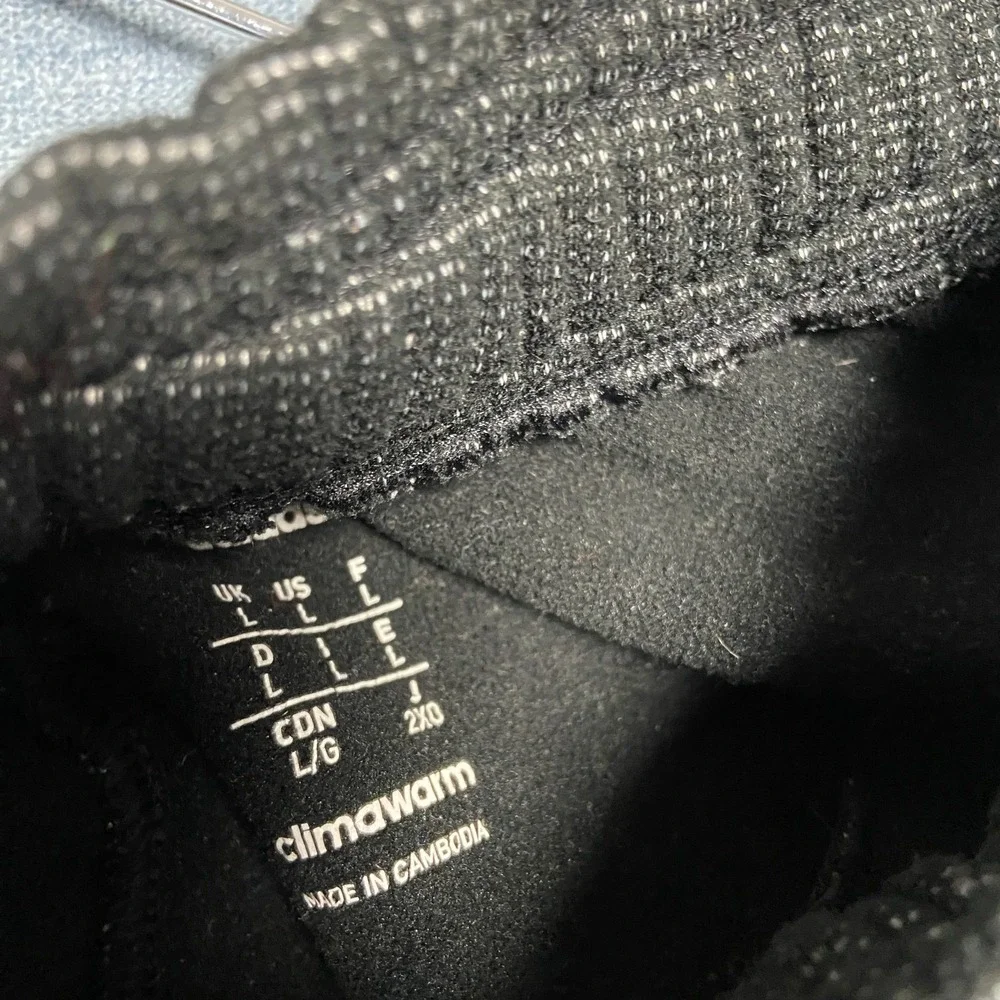 Adidas Climawarm Sweatpants Mens Large Black Logo Drawstring Waist Tapered Leg
